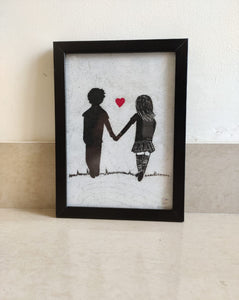 holding hands couple romantic frame poster