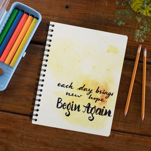 Begin Again quote notebook