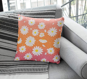 cushion with white flowers