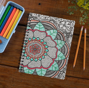 beautiful flower mandala notebook diary