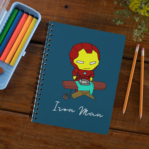 iron man ironing notebook diary