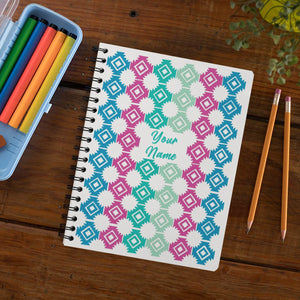 colourful symmetric pattern customised notebook