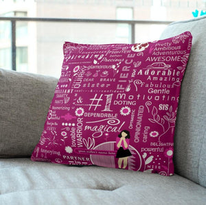 Virtues Of Sister - Cushion - With Sister's Name Printed