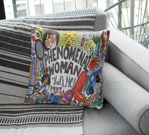 phenomenal women illustration cushion